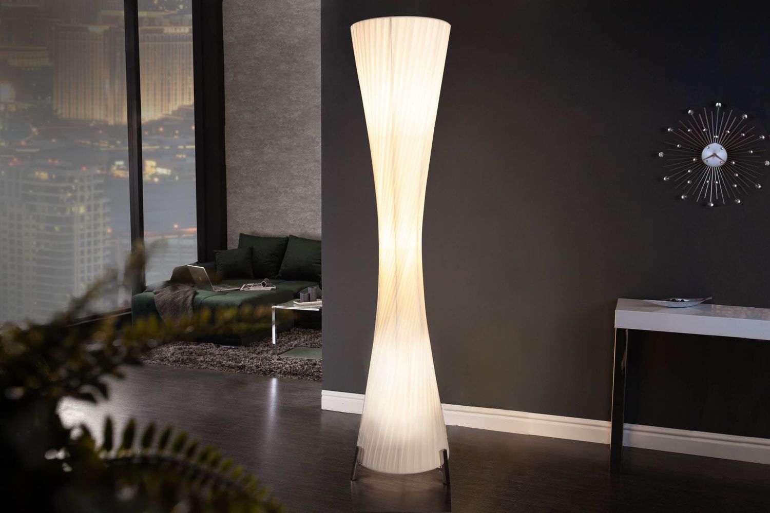 Lampadaire PARIS 160cm, évasé, latex blanc - 7680
