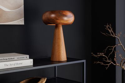 Lampe de table ALVA 40 cm en fer et bois d'acacia naturel - 47027