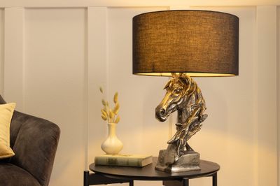 Lampe de table CABALLO argentée sans abat-jour - 43624