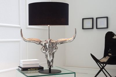 Lampe de table EL TORO 70 cm abat-jour en lin noir - 38321