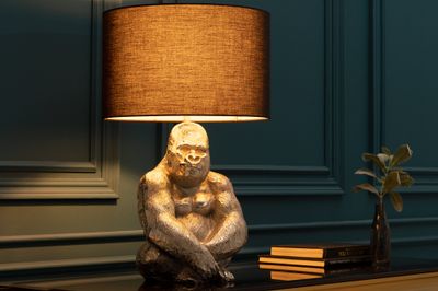Lampe de table GORILLA 60 cm argentée sans abat-jour - 41688