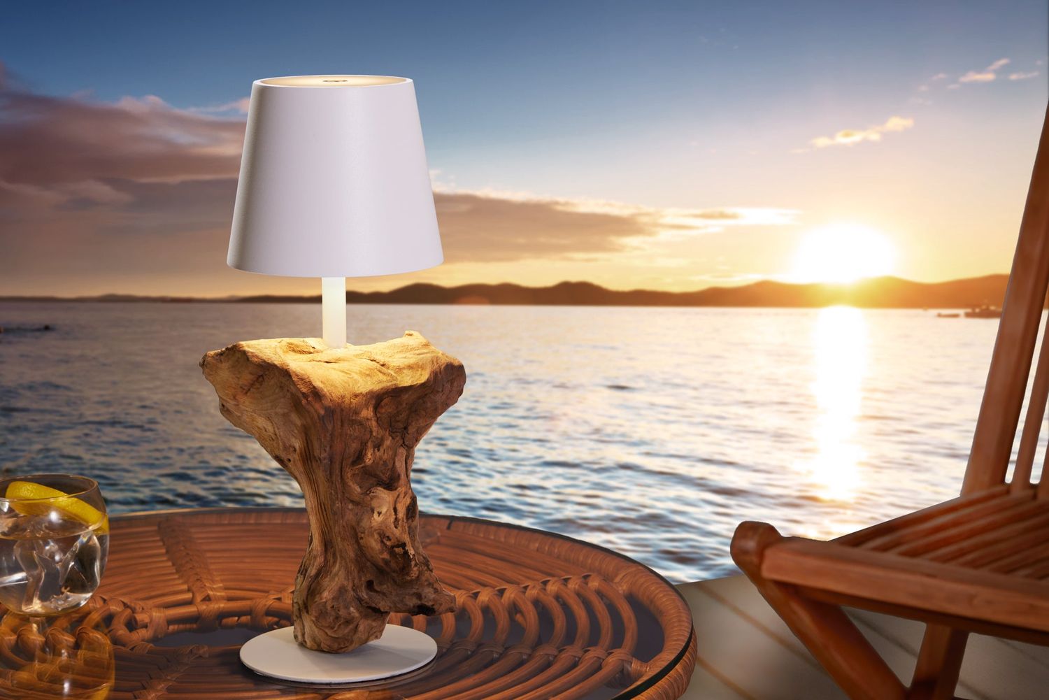 Lampe de table LED à piles HYPNOTIC TO GO 30 cm blanc naturel rechargeable avec variateur tactile sans fil - 44099