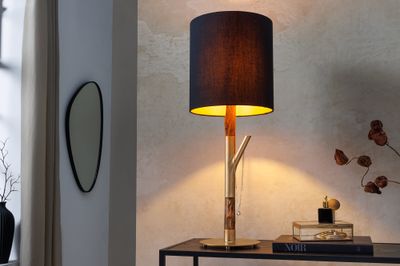 Lampe de table JEWELRY 75 cm, structure soutenue, abat-jour en or naturel noir - 45896