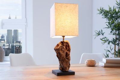 Lampe de table HYPNOTIC 45 cm beige bois flotté - 19478