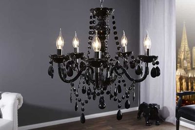 Lustre DIAMONDS à 5 bras en acrylique noir - 1452
