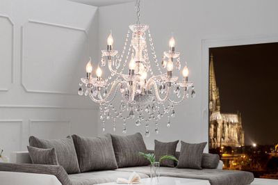 Lustre DIAMONDS à 9 bras en acrylique transparent - 1283