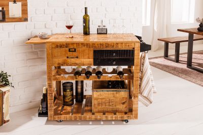 Meuble bar BODEGA 90cm polyvalent en bois de manguier - 42305