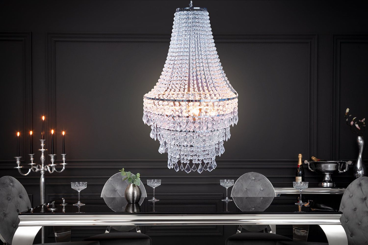 Lustre ROYAL XL 105 transparent de style baroque - 6790