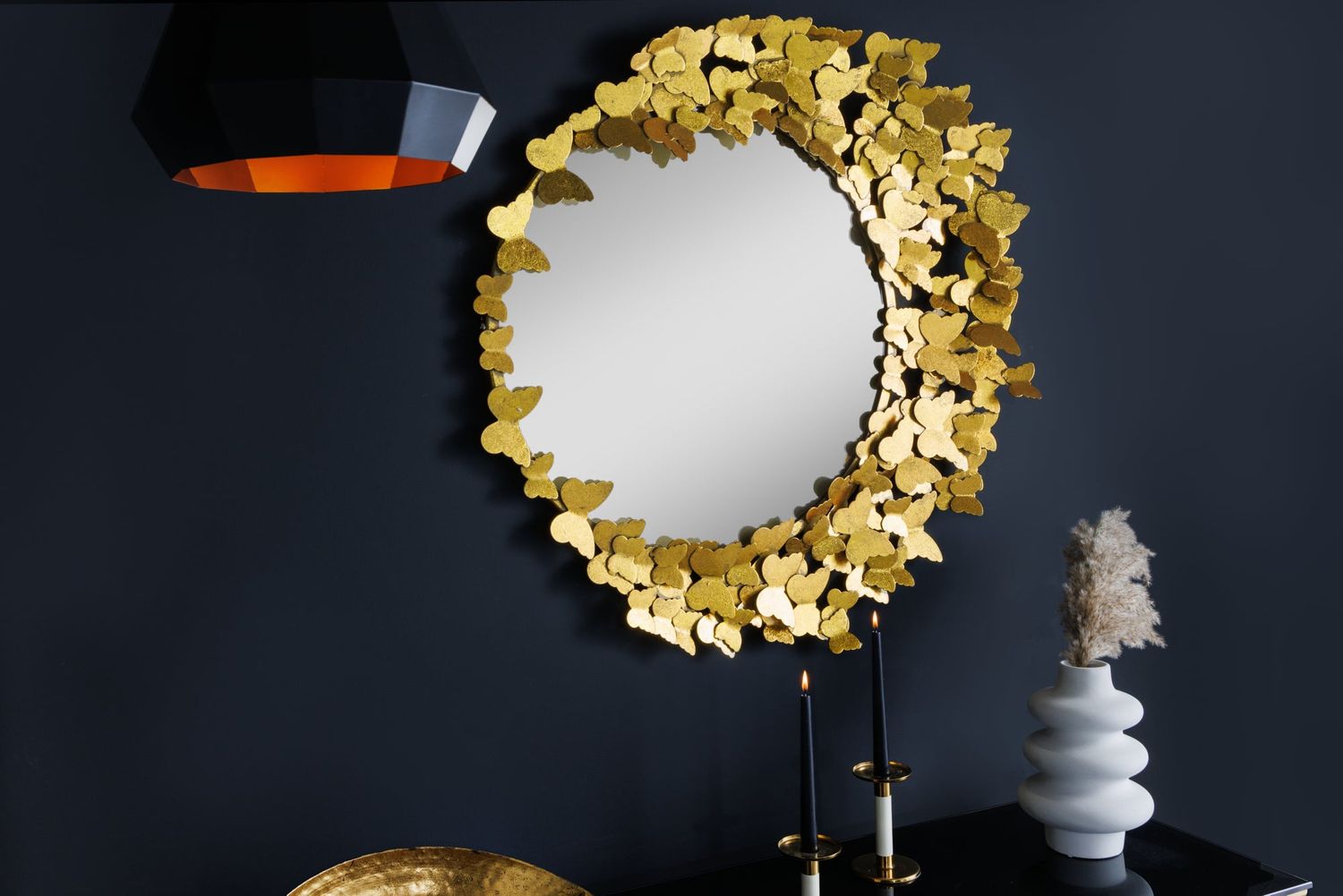 Miroir mural PAPILLON 80cm doré - 42780