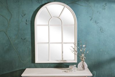 Miroir mural CASTILLO 100cm bois de paulownia blanc - 43872