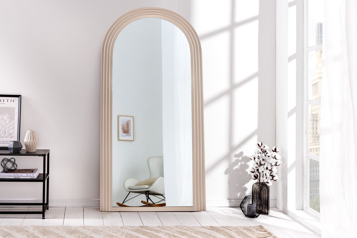 Miroir mural ART DÉCO 160 cm gris-beige - 43155