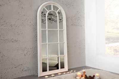 Miroir mural CASTILLO 140 cm style vintage gris et blanc - 36881