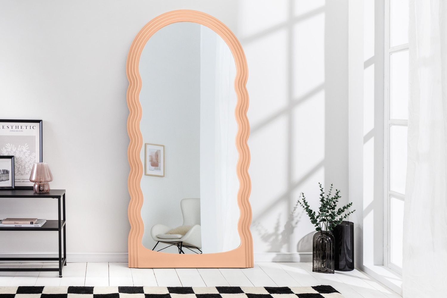 Miroir mural WAVE 160 cm abricot - 44677