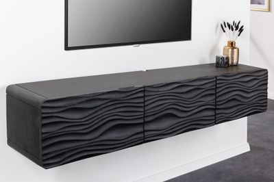 Panneau TV WAVE 160cm suspendu en bois de manguier noir - 43477