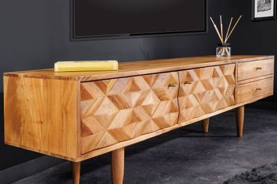 Panneau TV ALPINE 145cm finition miel d'acacia - 43736