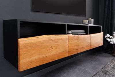 Panneau TV ORGANIC ARTWORK 140cm suspendu en bois d'acacia - 44057