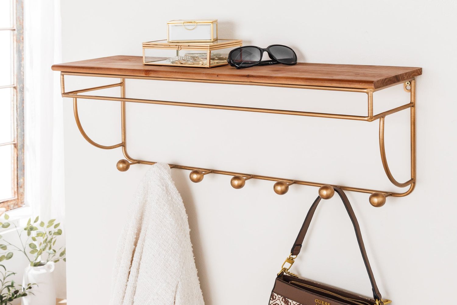 Porte-manteau HERITAGE 80 cm en fer et pin naturel - 44479