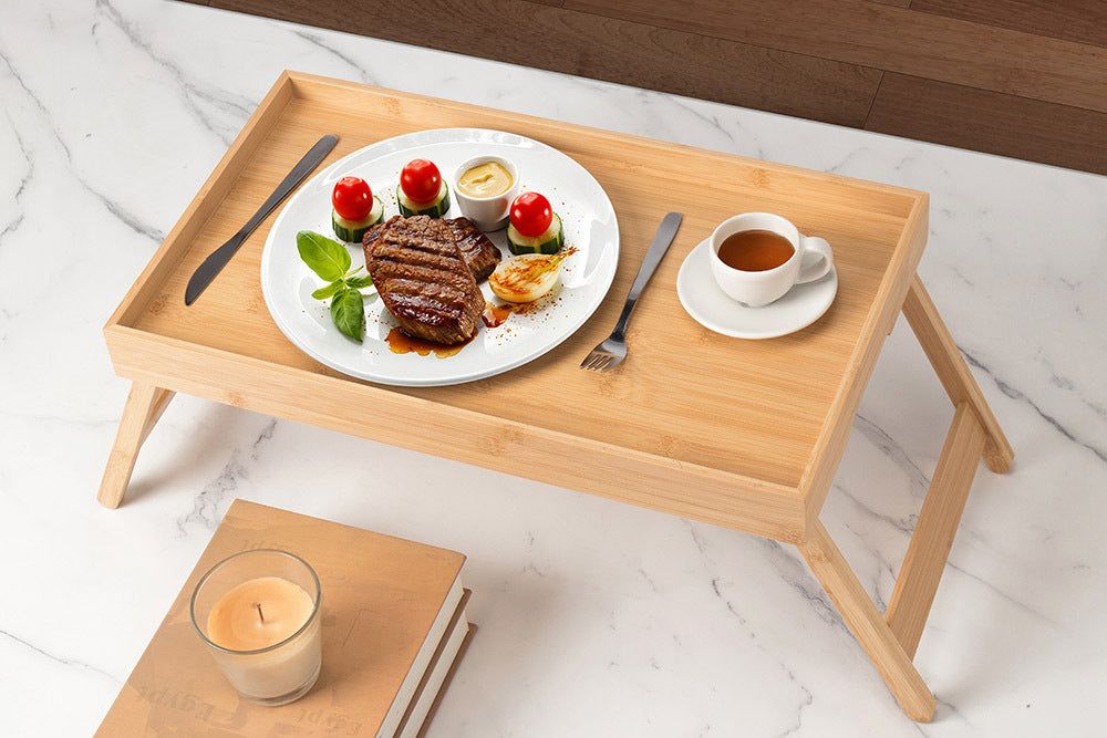 Plateau LAGOON SPA 50 cm en bambou naturel pliable - 47978