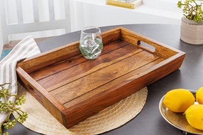 Plateau MAKASSAR 45cm sheesham naturel - 41120