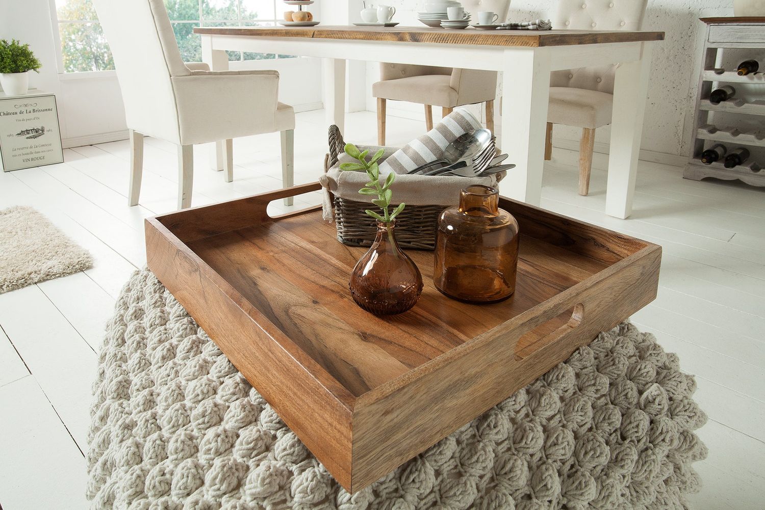 Plateau CIANO 40 cm en bois d'acacia sans cadre - 39515