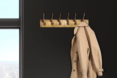 Porte-manteau mural CERF 50 cm aluminium doré - 45172