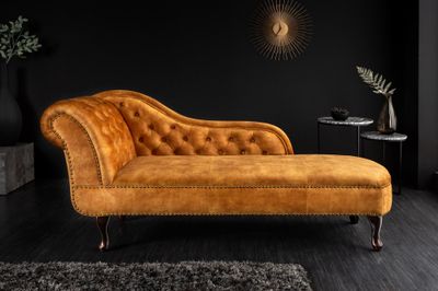 Recambre CHESTERFIELD 170cm velours jaune moutarde - 41252
