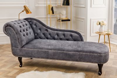 Recambre CHESTERFIELD 170cm velours gris - 41253