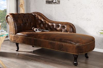 Recambre CHESTERFIELD aspect antique marron - 21628