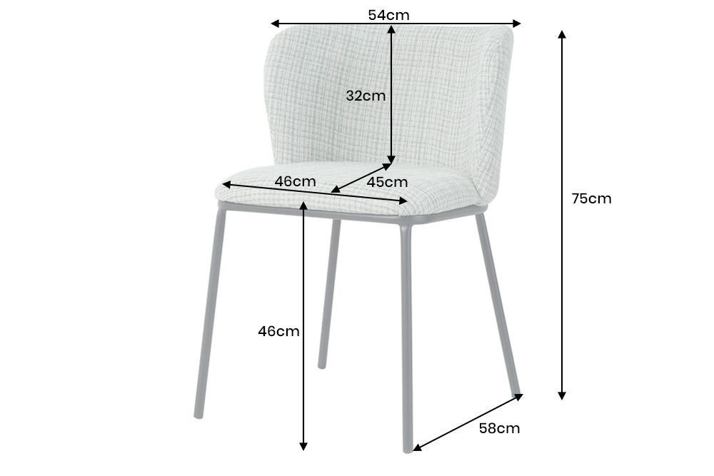 Chaise LYON carreaux bleus motif bouclé - 44959