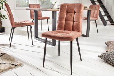 Chaise MODENA en microfibre marron vintage - 40689