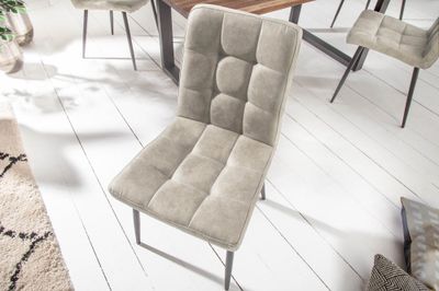 Chaise MODENA en microfibre gris clair - 40690