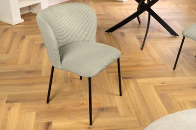 Chaise LYON en corde menthe, support en métal noir - 44963