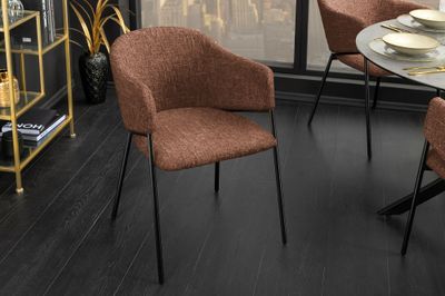 Chaise NOBLESSE avec accoudoirs, pieds marron et noirs - 47579