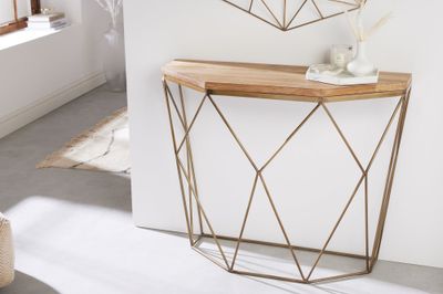 Console DIAMOND 90cm plateau en bois de manguier - 43185