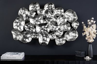 Décoration murale VARIATION 100cm argent fait main - 43822