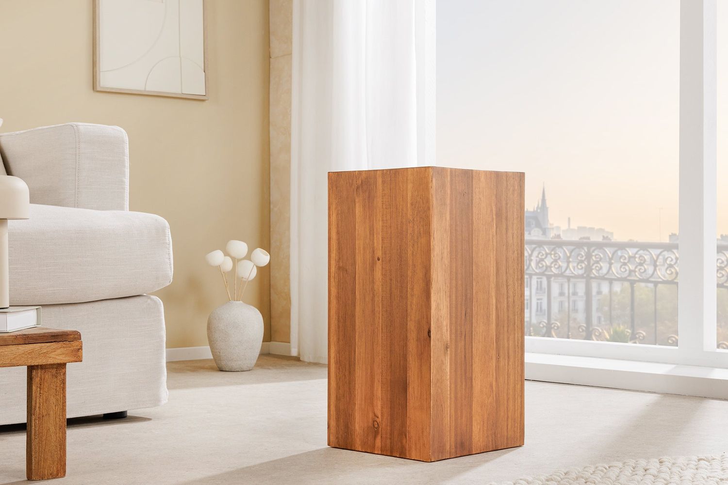 Colonne décorative COLUMNA 50cm acacia brun naturel - 44976