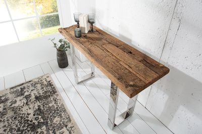 Console EUPHORIA BARRACUDA 120 cm en teck massif recyclé sans plateau en verre - 36649