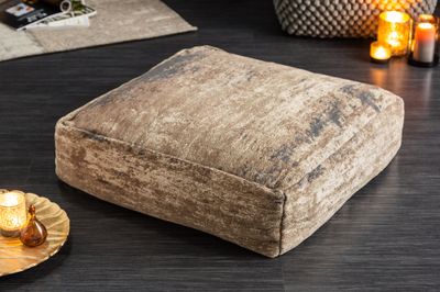 Coussin de sol MODERN ART 70 cm en tissu tissé plat marron - 40241