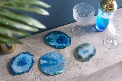Dessous de plat ACHAT 12 cm, lot de 4, agate bleue - 41556