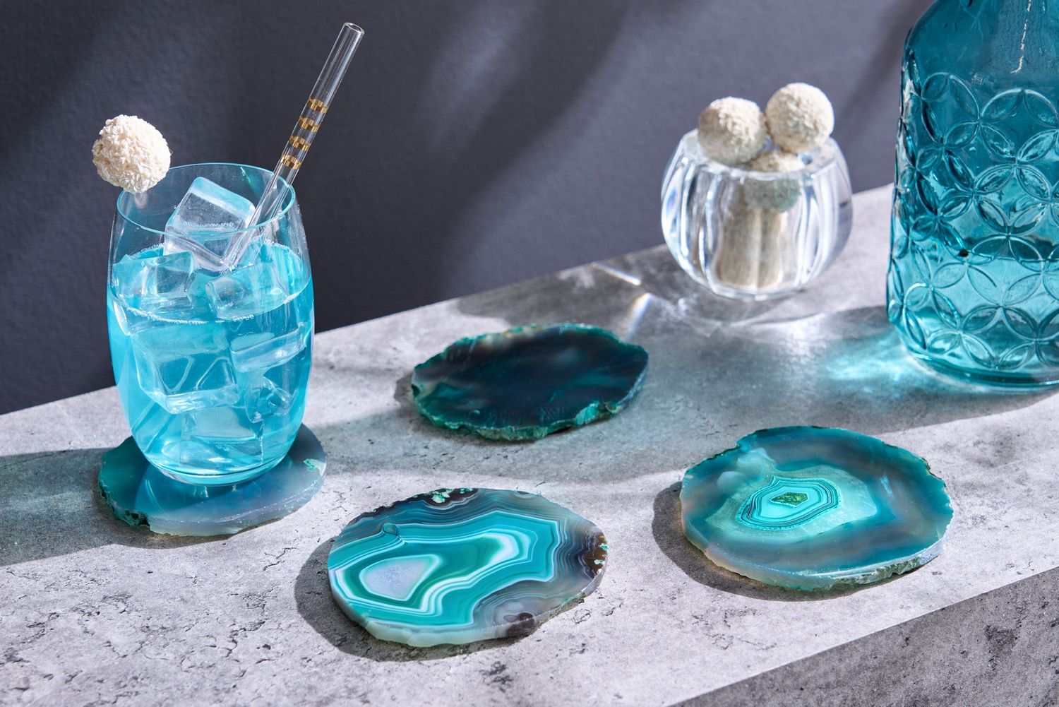 Dessous de plat ACHAT 12 cm, lot de 4, agate verte - 41557