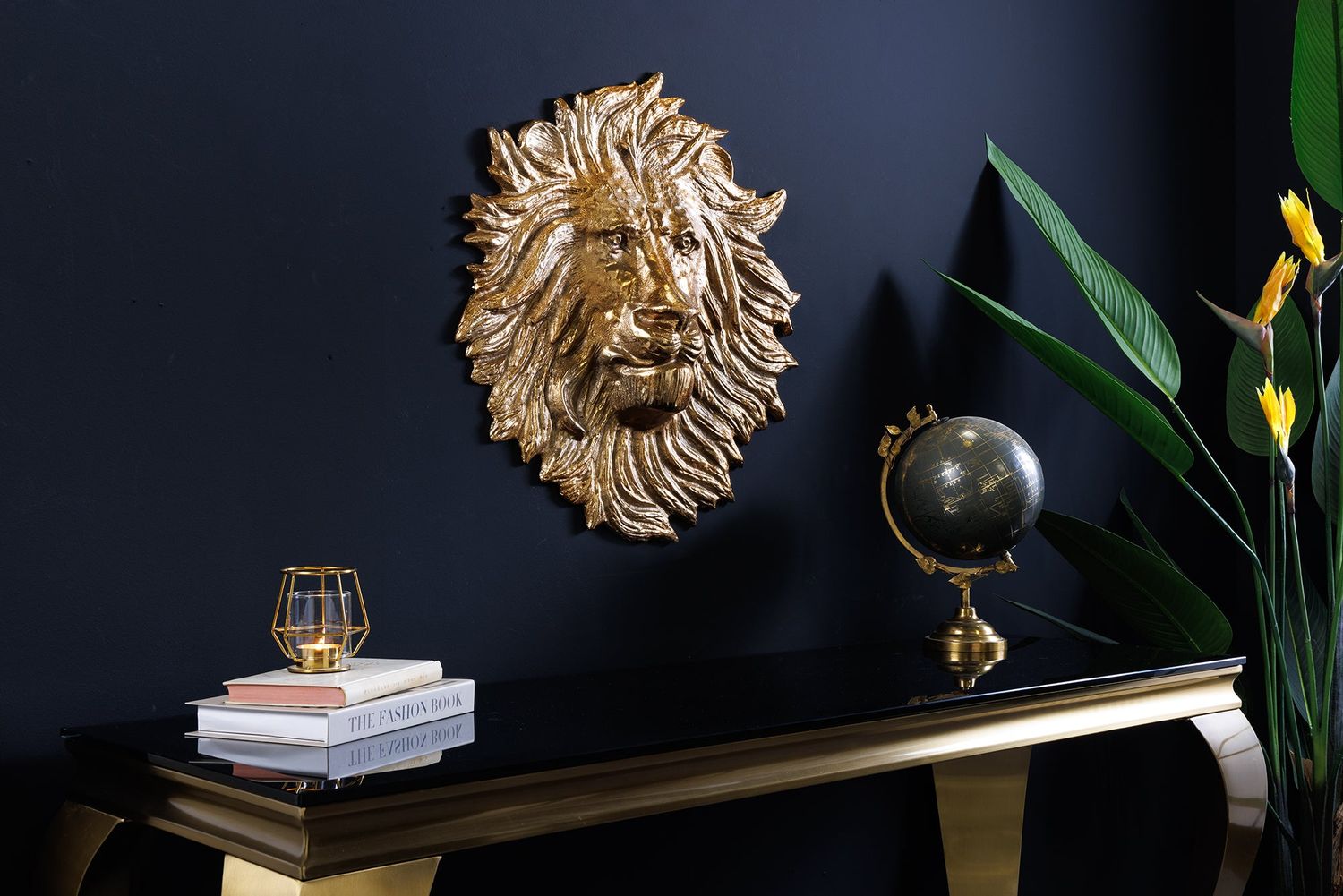 Décoration murale LION SAUVAGE 35 cm or - 43954