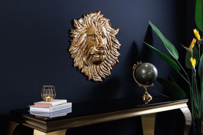 Décoration murale LION SAUVAGE 35 cm or - 43954