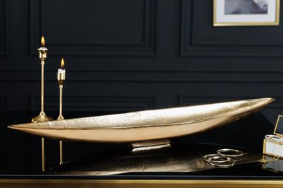 Coupe décorative FEUILLE D'OR 80 cm aluminium doré antique - 42724