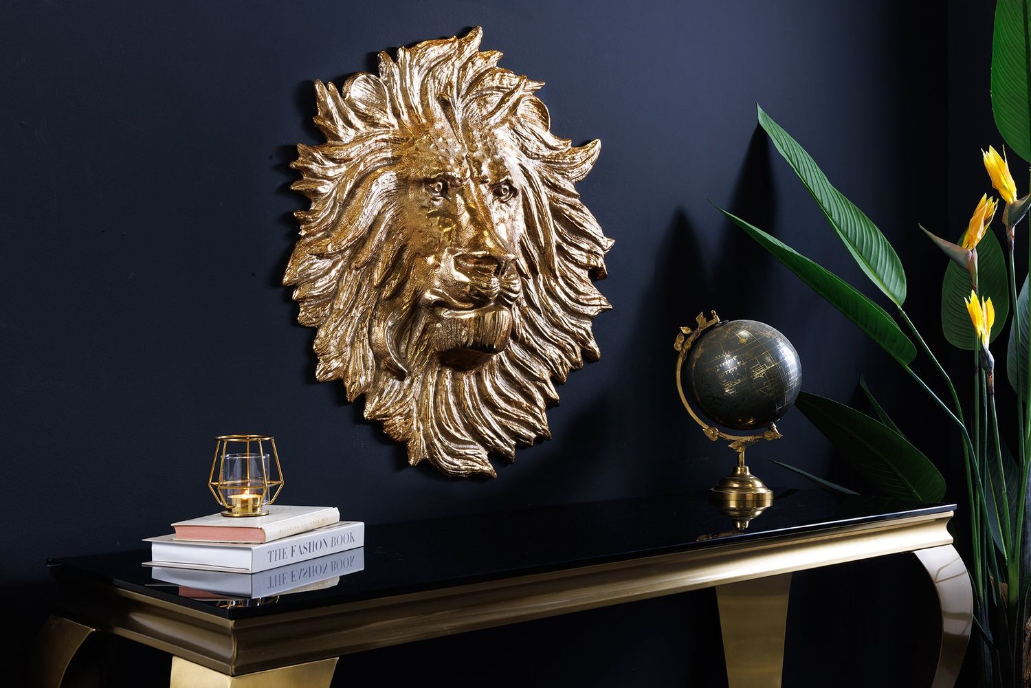 Décoration murale LION SAUVAGE 60 cm or - 43953