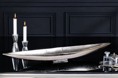 Coupe décorative SILVER LEAF 80cm aluminium argent antique - 42723