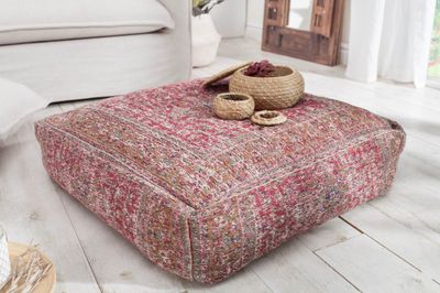 Coussin de sol OLD MARRAKESH 70cm en tissu tissé plat rouge - 40240