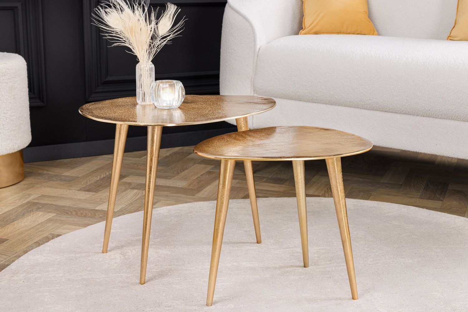 Ensemble de 2 tables basses ELEMENTS or - 42719