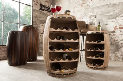 Étagère à vin BODEGA 80 cm pour 23 bouteilles, bois de sapin naturel - 38962