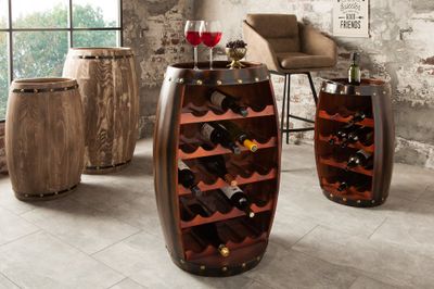 Étagère à vin BODEGA 80cm pour 23 bouteilles, bois de sapin, coloris café - 38961