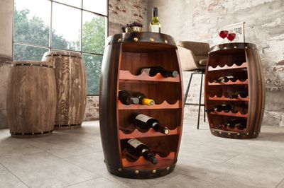 Étagère à vin BODEGA 60 cm pour 14 bouteilles, bois de sapin, couleur café - 38963